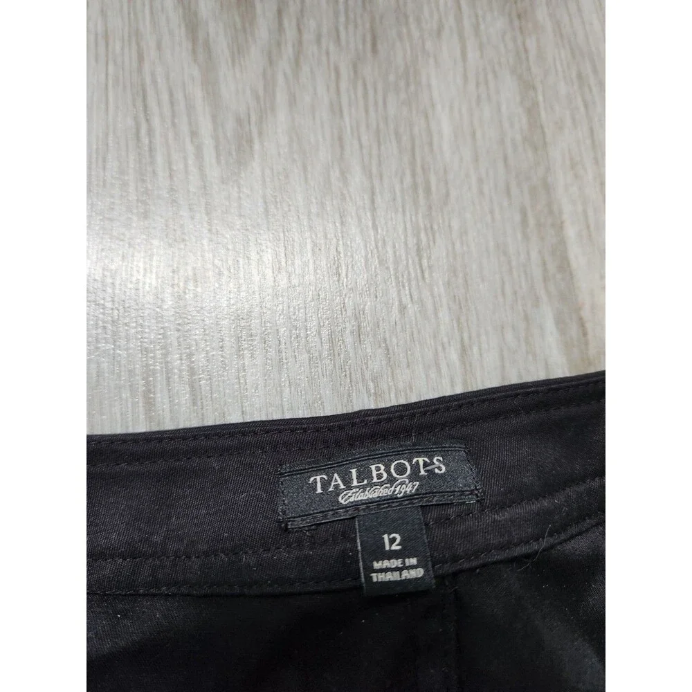 Talbots Womens Black Sleeveless Button-Front Dress Ruffle Marble Dye Sz 12 - Picture 5 of 10